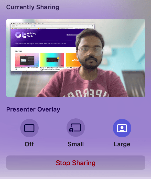 large-presenter-overlay-mac-zoom-call كيفية استخدام Presenter Overlay على Mac