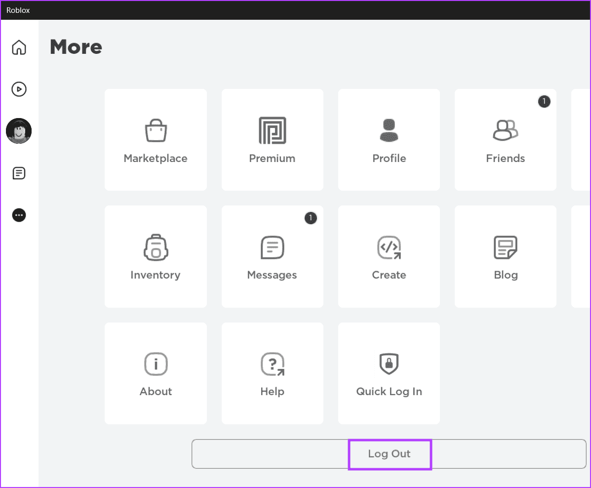 log-out-roblox-2 أفضل 8 طرق لإصلاح "رمز خطأ Roblox 610" في Windows 11