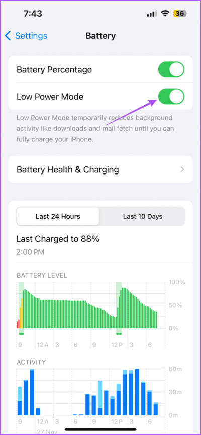 low-power-mode-settings-iphone-710x1536-1 أفضل 7 إصلاحات لعدم تشغيل فيديو بدقة عالية في Amazon Prime على iPhone وAndroid