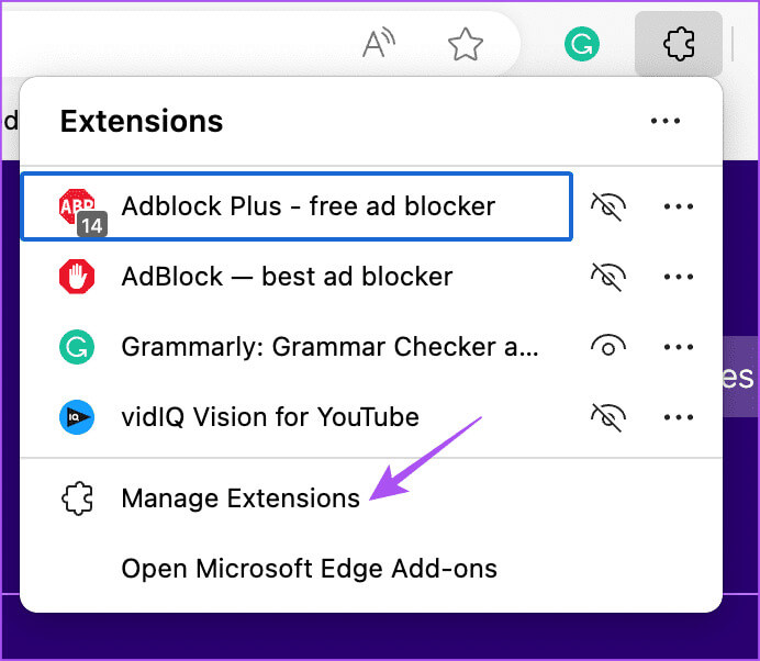 manage-extensions-edge-browser 7 حلول فعالة لإصلاح مشكلة عدم عمل Cast Media to Device في Microsoft Edge