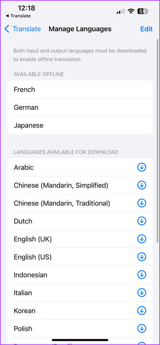manage-languages-translate-app-iphone-475x1024-1 أفضل 7 إصلاحات لعدم عمل تطبيق Apple Translate على iPhone
