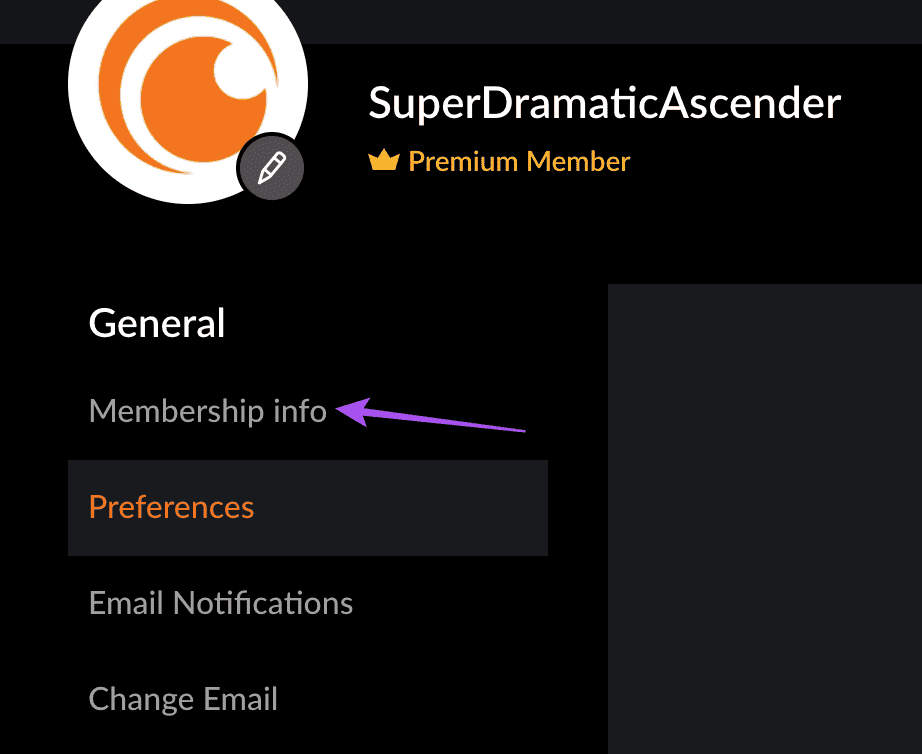 membership-info-crunchyroll- أفضل 7 إصلاحات لعدم عمل Crunchyroll على Apple TV
