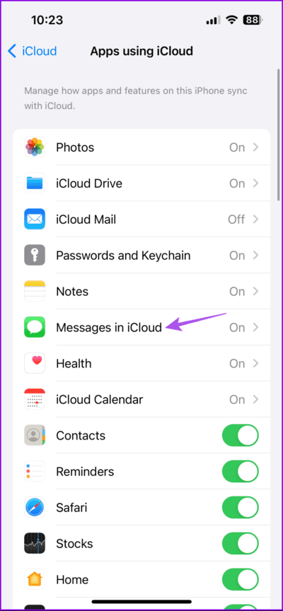 messages-in-icloud-settings-iphone-712x1536-1 لماذا أتلقى نفس الرسائل النصية على جهازَي iPhone مختلفين؟
