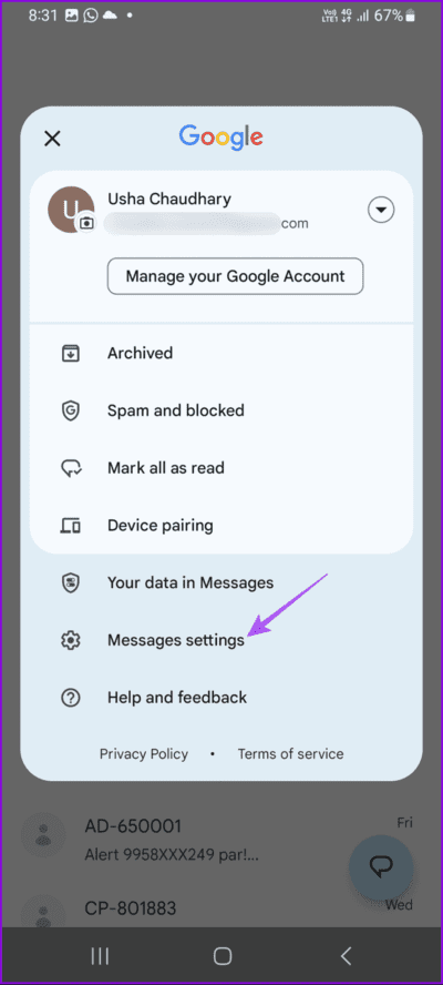 messages-settings-google-messages-app-samsung-692x1536-1 أفضل 6 إصلاحات لعدم عمل إيصالات القراءة في تطبيق رسائل Google