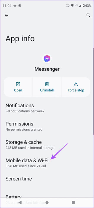 mobile-data-and-wifi-messenger-android-1-463x1024-1 أفضل 8 إصلاحات لعمل تطبيق Facebook Messenger على شبكة Wi-Fi فقط