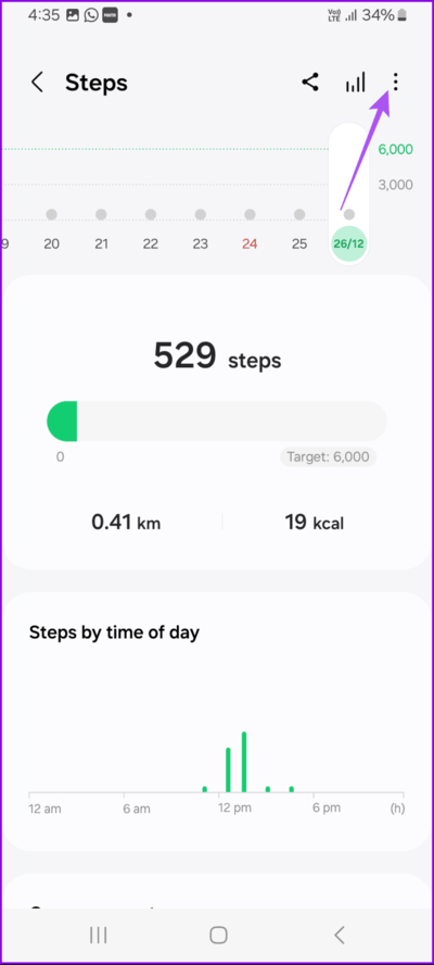 more-options-steps-samsung-health-app-692x1536-1 أفضل 8 إصلاحات لعدم تتبع الخطوات على تطبيق Samsung Health في هواتف Samsung Galaxy