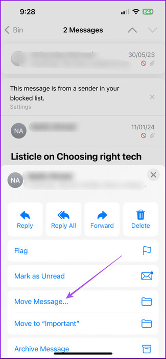 move-message-mail-app-iphone-475x1024-1 كيفية حذف رسائل البريد الإلكتروني بشكل جماعي في Apple Mail