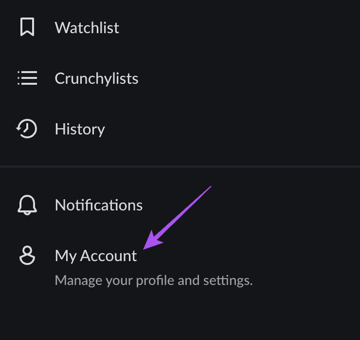 my-account-settings-crunchyroll-website أفضل 7 إصلاحات لعدم عمل الترجمة على Crunchyroll على الهاتف المحمول وسطح المكتب وApple TV