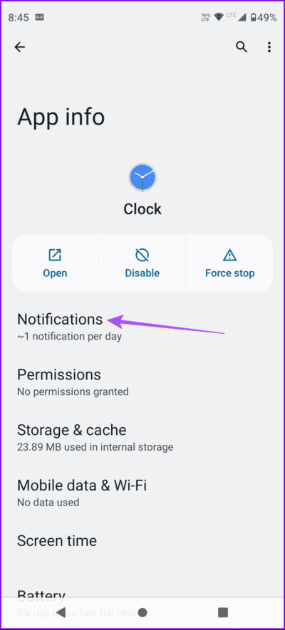 notifications-clock-app-info-android-694x1536-1 أفضل 7 إصلاحات لعدم عمل تطبيق الساعة على Android