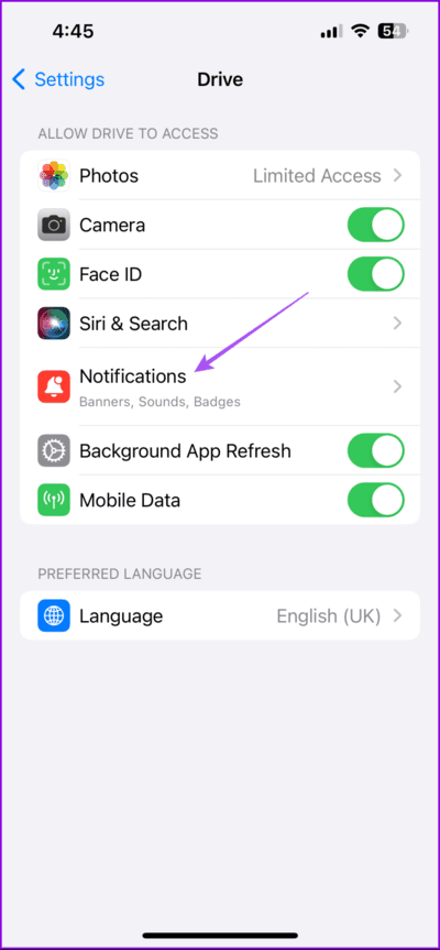 notifications-drive-settings-iphone-712x1536-1 أفضل 6 إصلاحات لعدم عمل إشعارات Google Drive على الهاتف المحمول وسطح المكتب