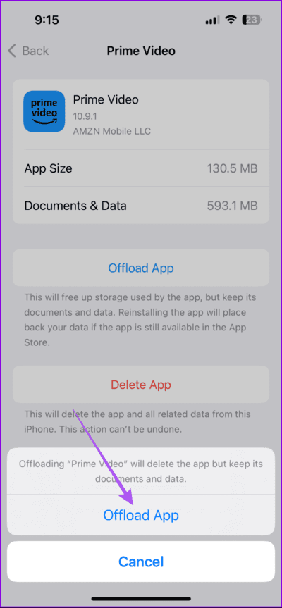 offload-app-prime-video-iphone-settings-712x1536-1 أفضل 7 إصلاحات لعدم تشغيل فيديو بدقة عالية في Amazon Prime على iPhone وAndroid