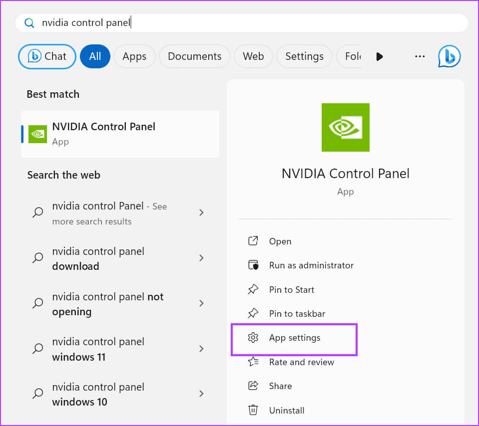 open-app-settings-4 أفضل 7 طرق لإصلاح خطأ "رفض الوصول" في لوحة تحكم NVIDIA في Windows 11