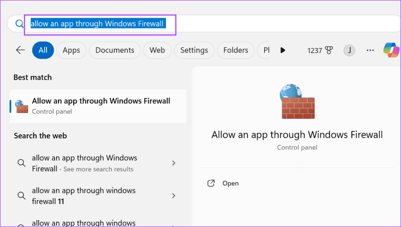 open-firewall-settings أفضل 7 طرق لإصلاح عدم عمل CCleaner في Windows 11
