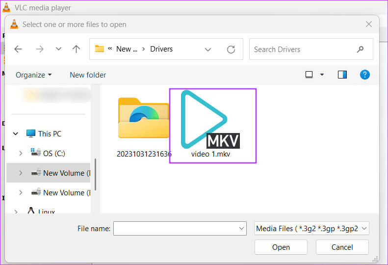 open-mkv-file-in-vlc أفضل 7 إصلاحات لعدم تشغيل VLC لملفات MKV في Windows 11