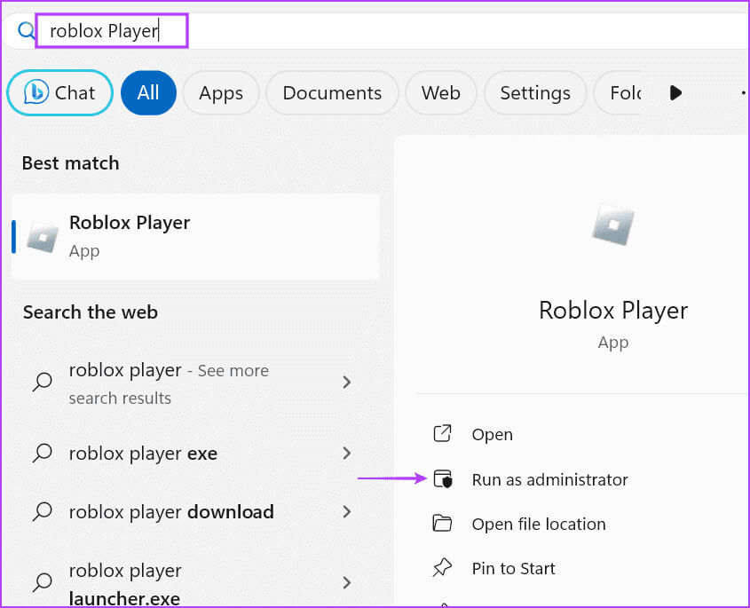 open-roblox-admin أفضل 8 إصلاحات لمشكلة "حدث خطأ غير متوقع، يجب إنهاء Roblox" على Windows 11