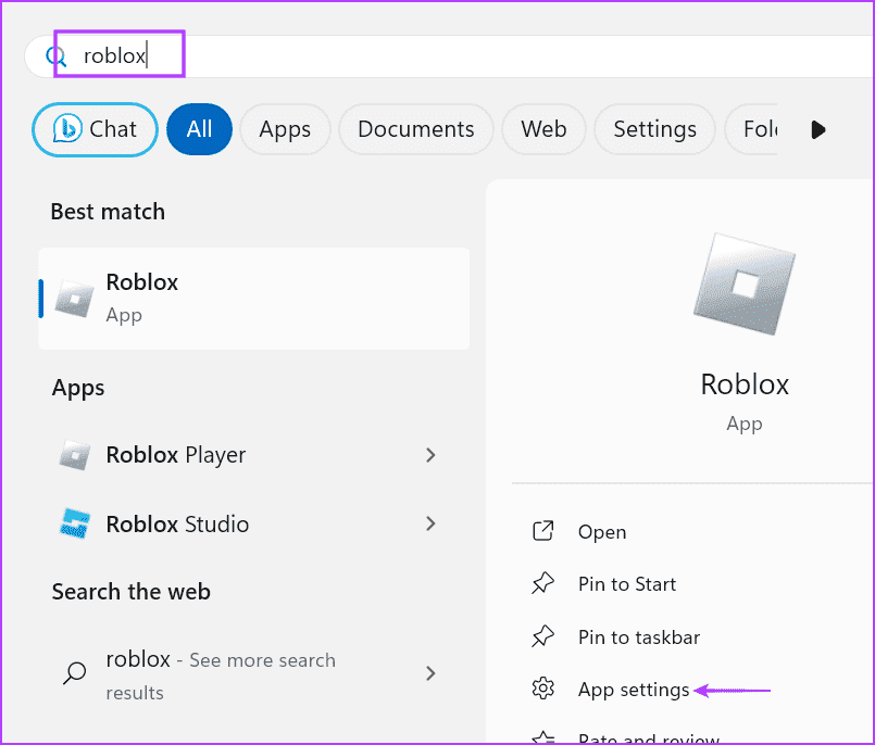 open-roblox-app-settings أفضل 8 طرق لإصلاح "رمز خطأ Roblox 610" في Windows 11