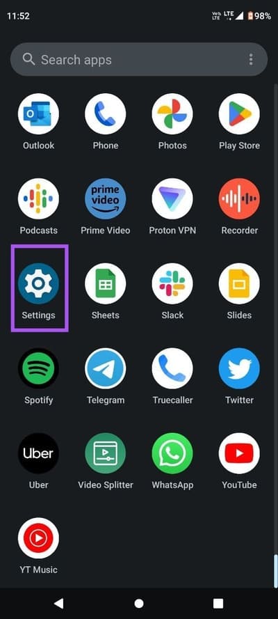 open-settings-on-android أفضل 7 إصلاحات لعدم تشغيل فيديو بدقة عالية في Amazon Prime على iPhone وAndroid