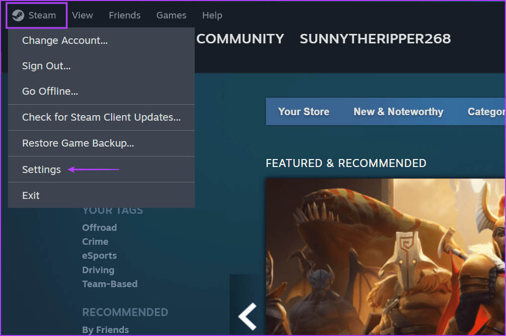 open-steam-settings-1 أفضل 8 إصلاحات لخطأ "أحد مكونات Steam المهمة لا تستجيب" في Windows 11