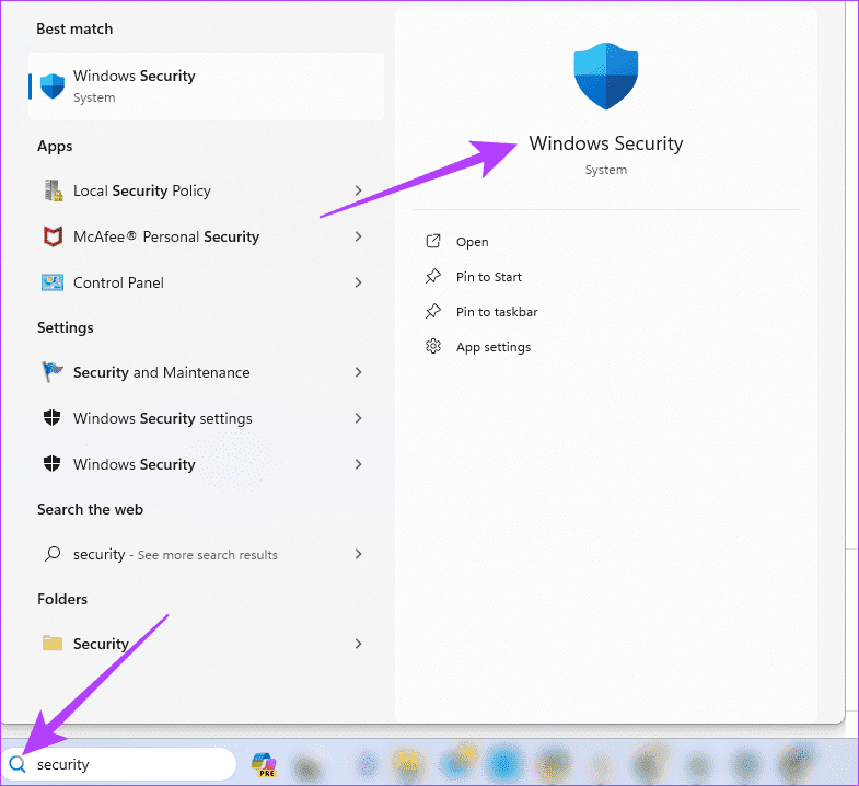opening-Windows-security أفضل 6 إصلاحات لاستمرار الماوس في النقر من تلقاء نفسه على Windows 11