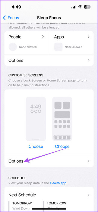 options-customize-screens-sleep-focus-iphone-475x1024-1 أفضل 5 إصلاحات للشاشة الرئيسية أو خلفية شاشة القفل الضبابية على iPhone
