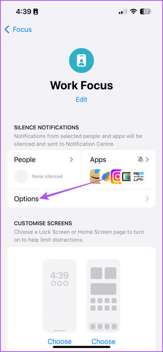 options-focus-mode-settings-iphone-475x1024-1 أفضل 5 إصلاحات للشاشة الرئيسية أو خلفية شاشة القفل الضبابية على iPhone