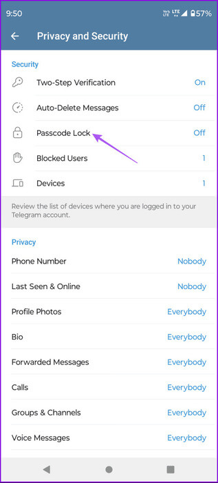 passcode-lock-telegram-android-463x1024-1 كيفية قفل Telegram باستخدام رمز المرور على الهاتف المحمول وسطح المكتب