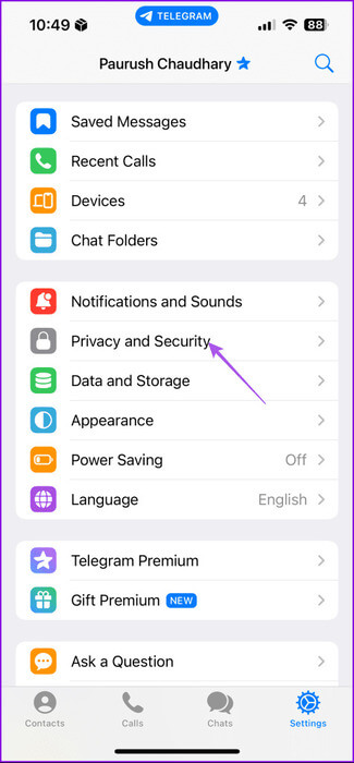 privacy-and-security-telegram-iphone-2-475x1024-1 كيفية قفل Telegram باستخدام رمز المرور على الهاتف المحمول وسطح المكتب