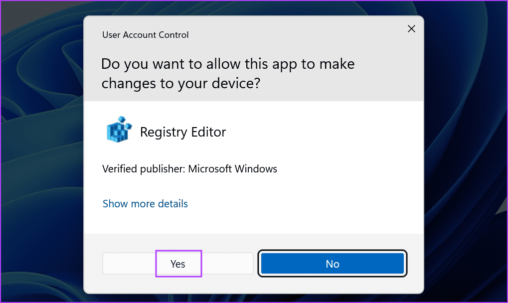regedit-uac أفضل 7 طرق لإصلاح مشكلة فقدان Copilot في Windows 11