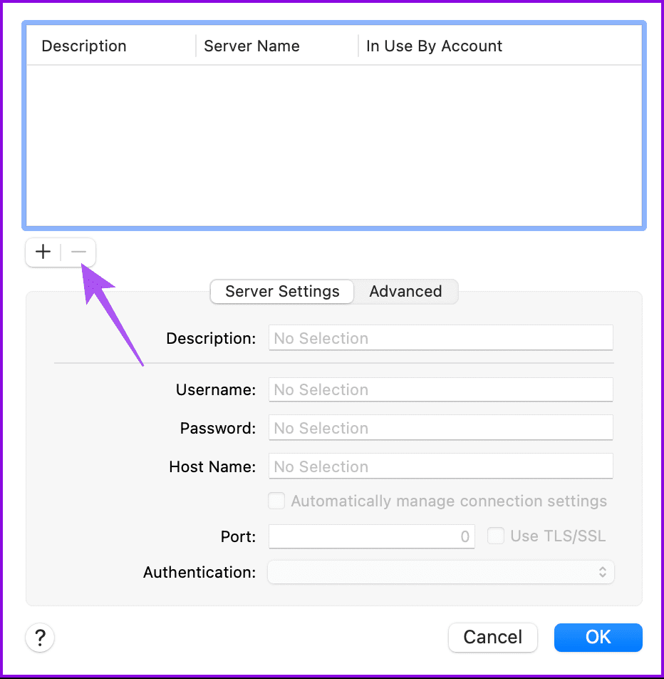 remove-SMTP-server-mail-app-mac أفضل 7 إصلاحات لعدم إمكانية إرسال رسائل البريد الإلكتروني باستخدام Apple Mail على Mac