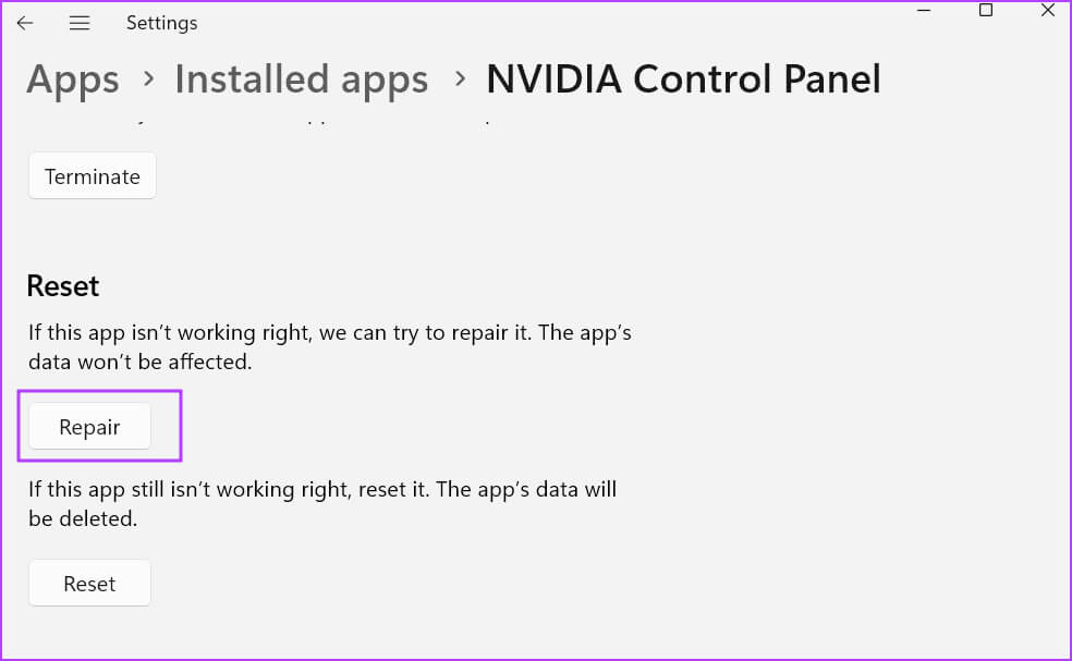 repair-nvidia-control-panel أفضل 7 طرق لإصلاح خطأ "رفض الوصول" في لوحة تحكم NVIDIA في Windows 11