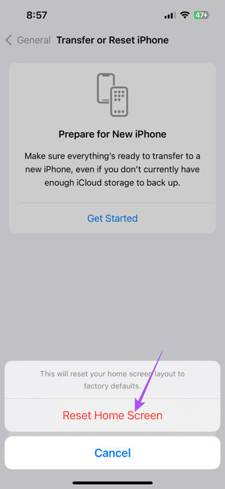 reset-home-screen-on-iphone-473x1024-1 أفضل 5 إصلاحات للشاشة الرئيسية أو خلفية شاشة القفل الضبابية على iPhone