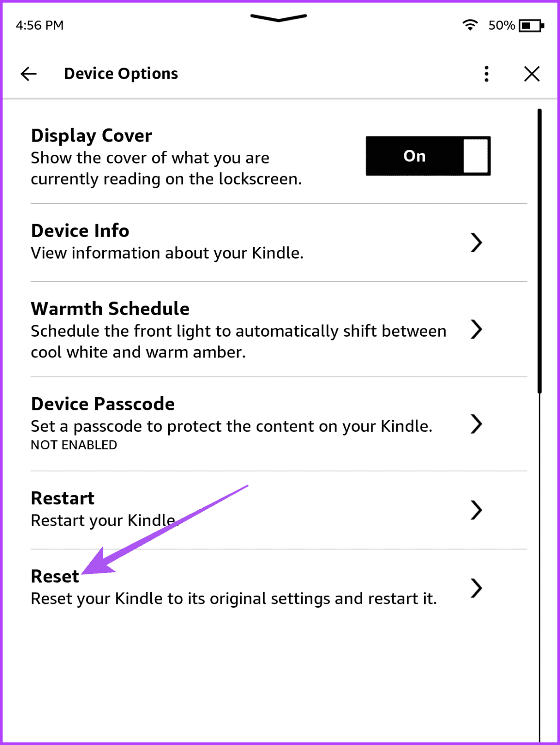 reset-kindle-1155x1536-1 أفضل 6 إصلاحات لعدم عرض Amazon Kindle لأغلفة الكتب