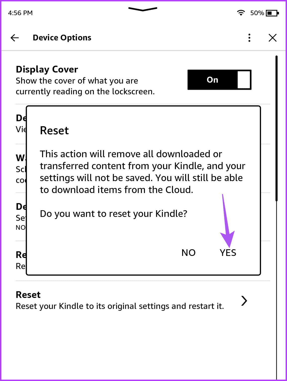 reset-kindle-device-1155x1536-1 أفضل 6 إصلاحات لعدم عرض Amazon Kindle لأغلفة الكتب