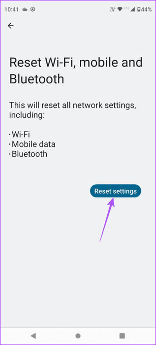 reset-settings-network-android-463x1024-1 أفضل 8 إصلاحات لعمل تطبيق Facebook Messenger على شبكة Wi-Fi فقط
