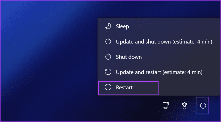 restart-pc-2 أفضل 9 إصلاحات لخطأ شاشة الموت الزرقاء "WHEA_UNCORRECTABLE_ERROR" في Windows 10 و11