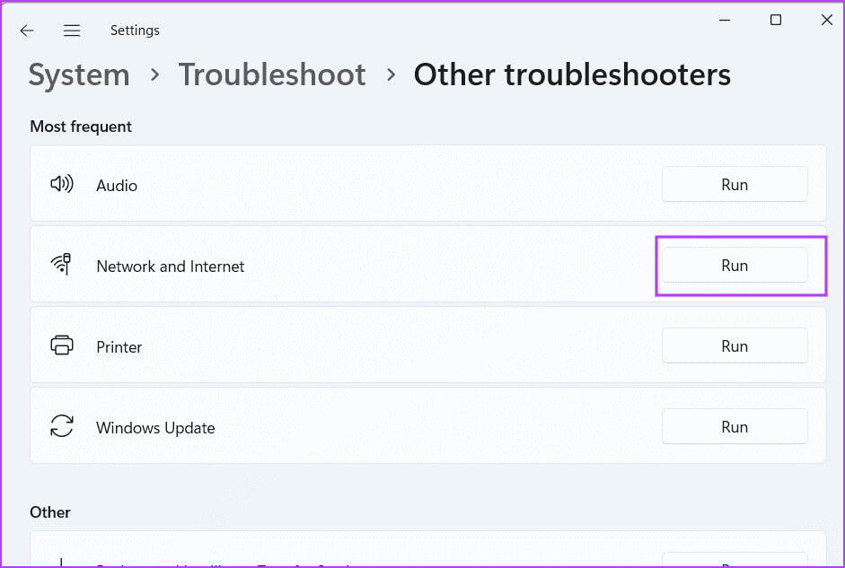 run-network-and-internet-troubleshooter-2 أفضل 9 إصلاحات لخطأ "هناك خطأ ما في الخادم الوكيل" في Chrome