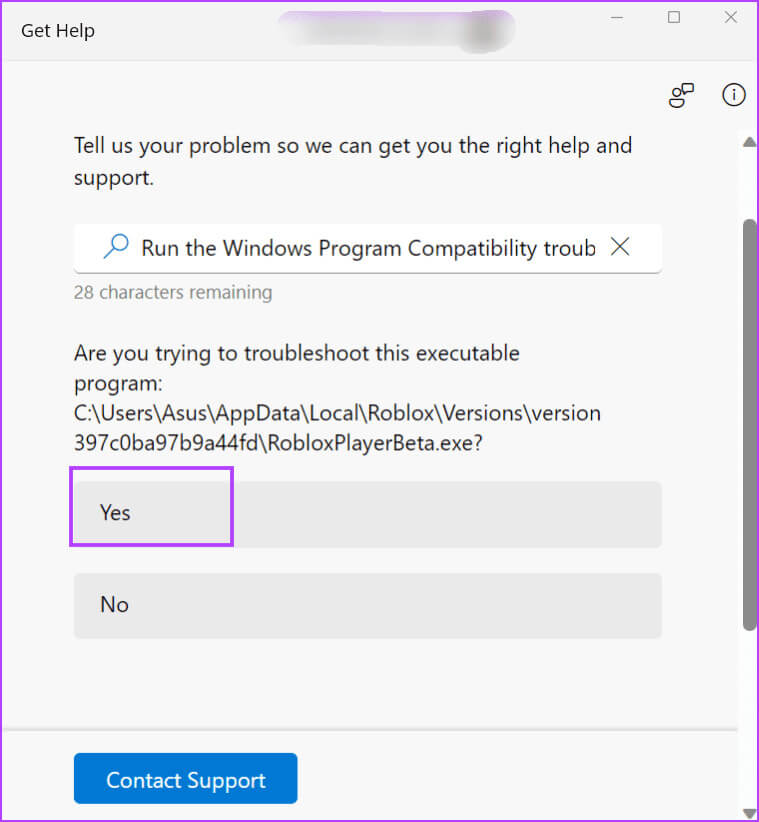 run-program-troubleshooter-2-1 أفضل 8 إصلاحات لمشكلة "حدث خطأ غير متوقع، يجب إنهاء Roblox" على Windows 11