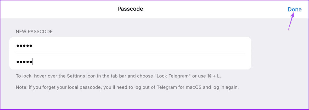 save-passcode-telegram-desktop-1024x364-1 كيفية قفل Telegram باستخدام رمز المرور على الهاتف المحمول وسطح المكتب