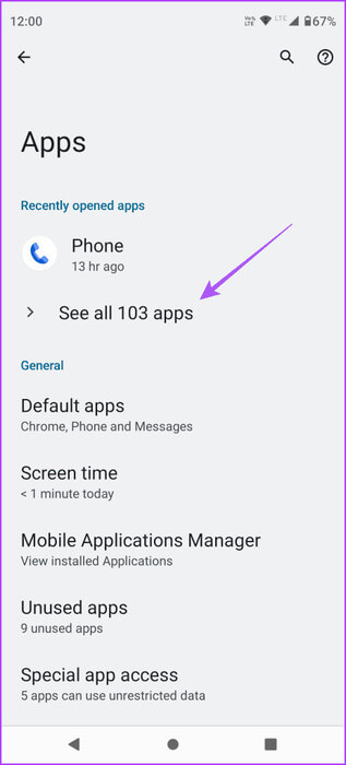 see-all-apps-settings-android-2-463x1024-2 أفضل 6 إصلاحات لعدم تنزيل تطبيق Outlook المرفقات على iPhone وAndroid