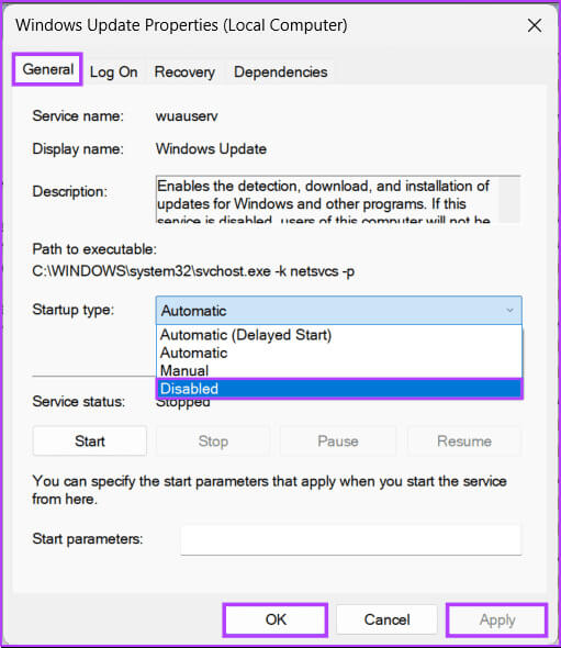 select-Disabled-3 6 طرق لإصلاح الاستخدام العالي لوحدة المعالجة المركزية في Windows Modules Installer Worker