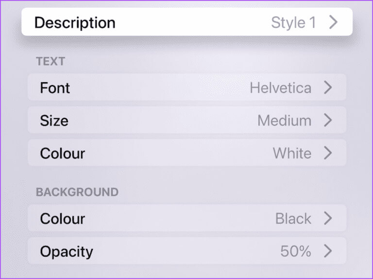 select-subtitle-style-appearance-apple-tv-768x574-1 كيفية تخصيص الترجمة على Apple TV 4K