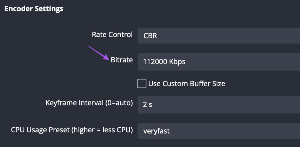 set-bitrate-output-settings-obs كيفية البث المباشر على Instagram على الهاتف المحمول وسطح المكتب