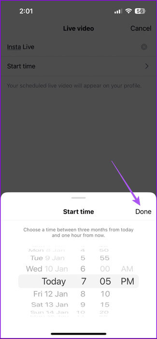 set-start-date-and-time-live-video-instagram-475x1024-1 كيفية البث المباشر على Instagram على الهاتف المحمول وسطح المكتب