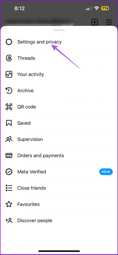 settings-and-privacy-instagram-app-712x1536-2 أفضل 6 إصلاحات لخطأ "سنحاول مرة أخرى عندما يكون هناك اتصال أفضل" على Instagram