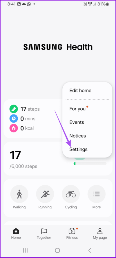 settings-samsung-health-app-692x1536-1 أفضل 8 إصلاحات لعدم تتبع الخطوات على تطبيق Samsung Health في هواتف Samsung Galaxy