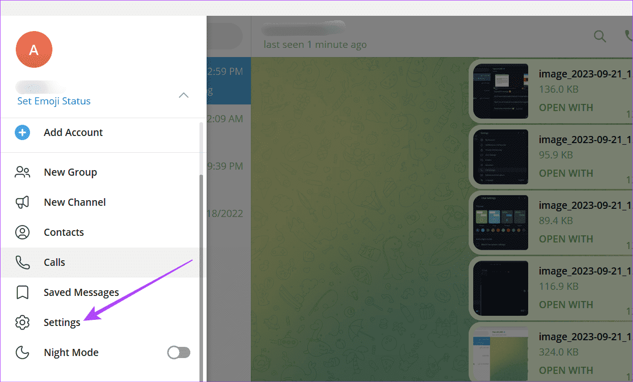 settings-telegram-windows-pc أفضل 8 إصلاحات لعدم عمل ملفات GIF في Telegram على الهاتف المحمول وسطح المكتب
