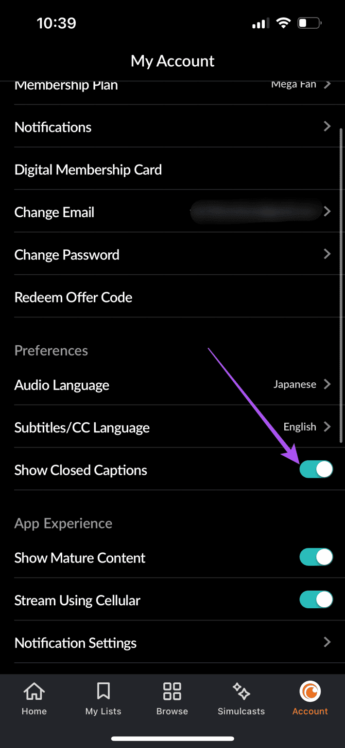 show-closed-captions-crunchyroll-app-mobile-1-710x1536-1 أفضل 7 إصلاحات لعدم عمل الترجمة على Crunchyroll على الهاتف المحمول وسطح المكتب وApple TV
