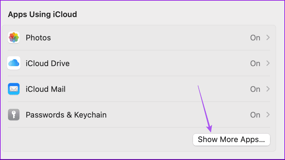 show-more-apps-icloud-mac أفضل 5 إصلاحات لعدم تنزيل الكتب على تطبيق Apple Books