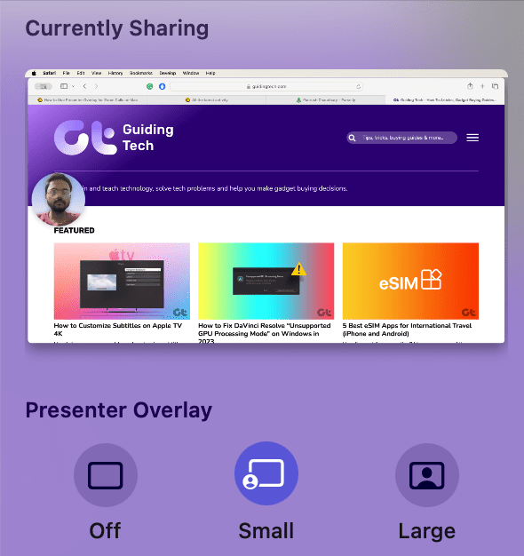small-presenter-overlay-zoom-mac كيفية استخدام Presenter Overlay على Mac