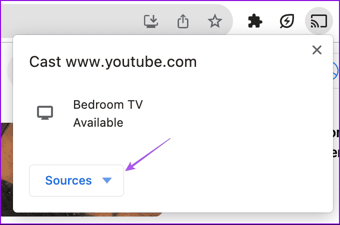 sources-cast-chrome كيفية توصيل جهاز MacBook بالتلفزيون – سلكيًا ولاسلكيًا